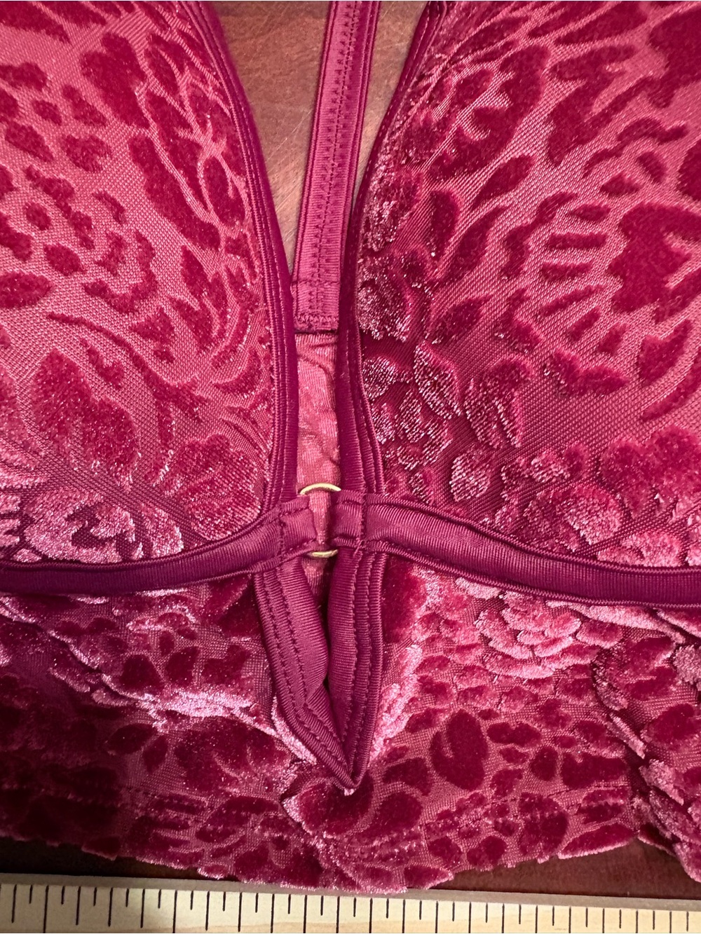PINK Victoria's Secret Velvet Floral Bralette - Raspberry - Picture 2 of 7